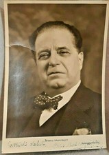 PIETRO MASCAGNI PHOTO ORIGINAL POSTCARD WITH AUTOGRAPH DEDICATION 1942 travelled