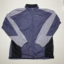 Nike Full Zip Wind Jacket Purple Size L 12-14 Athletic Sports Active Vintage