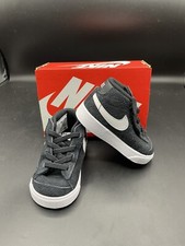 New Nike TODDLER Size 4c Blazer Mid '77 Suede Black White DD1851-005
