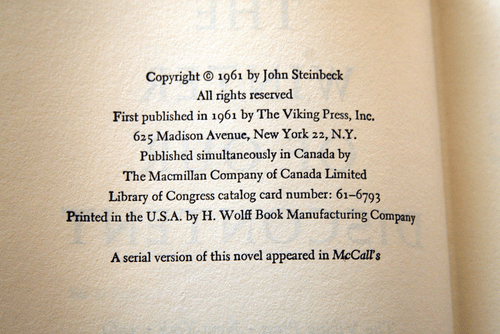 The Winter of Our Discontent by John Steinbeck 1961 HC/DJ First Edition - Picture 4 of 5