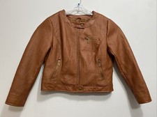 Women’s New York Yoki Jacket Size 1xl Faux Leather Coat Lined Full Zip Short