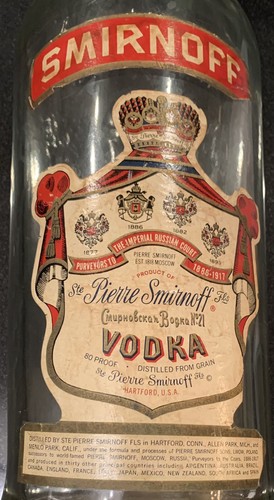 SMIRNOFF VODKA BOTTLE Vintage Large 18” Oversized 1 Gallon Empty Rare - Picture 7 of 11