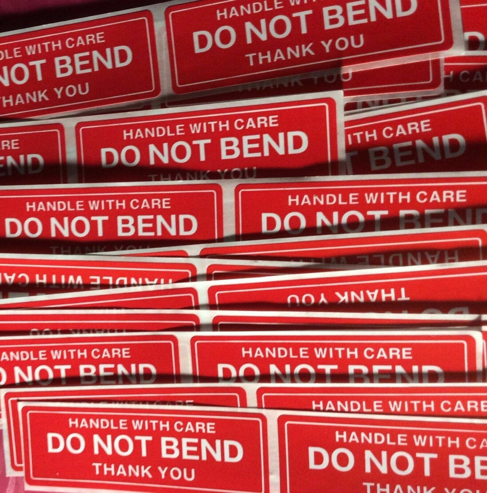 50 DO NOT BEND HANDLE WITH CARE Stickers 1