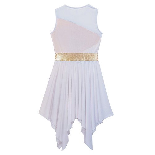 Vestido túnica de alabanza contemporánea lírico asimétrico bloque de color para niñas - Imagen 42 de 55