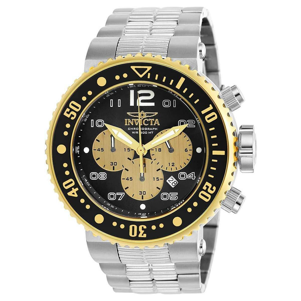 New Invicta Men's 52mm Pro Diver COMBAT SEAL Black/Gold Dial