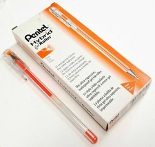 NEW Pentel 12-PACK Hybrid Gel Roller Ball Pen ORANGE Waterproof Ink Fine K105-F