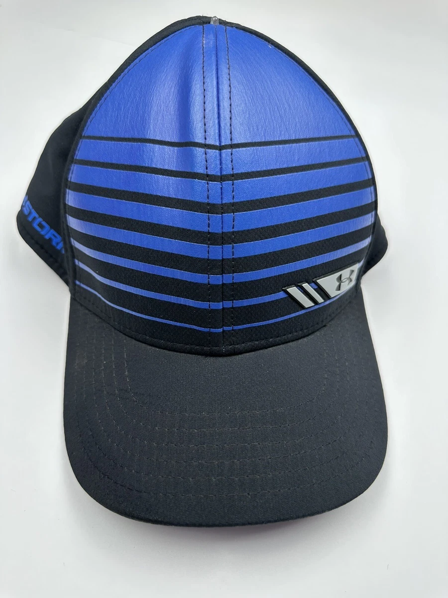 Under Armour Youth Fitted Cap Hat Storm Blue and Black Small/Med Kids