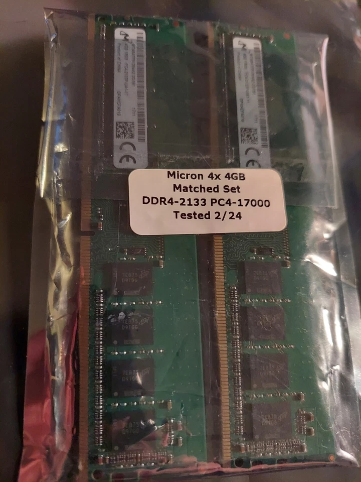 LOT QTY 4 Tested GOOD Micron 4GB DDR4 2133 MTA8ATF51264AZ-2G1B1 RAM DIMM module - Image 2 of 2