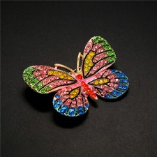 New Colorful Cute Butterfly Crystal Rhinestone Fashion Women Charm Brooch Pin