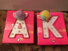 Brand New Justice Initial Unicorn Necklace Bracelet w/Light up Box