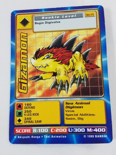Gizamon Bo-71 Digimon Digi Battle Digital Monsters Series 2 Bandai 1999