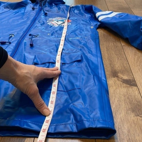 Vintage Blue Jays Toronto kids Large (14/16) long rain coat jacket waterproof - Picture 8 of 14