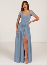 Azazie bridesmaid dress- dusty blue