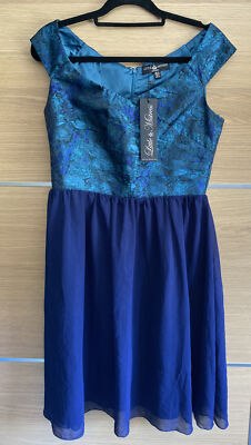 Little Mistress Size 12 Knee Length Blue And Green Dress Prom