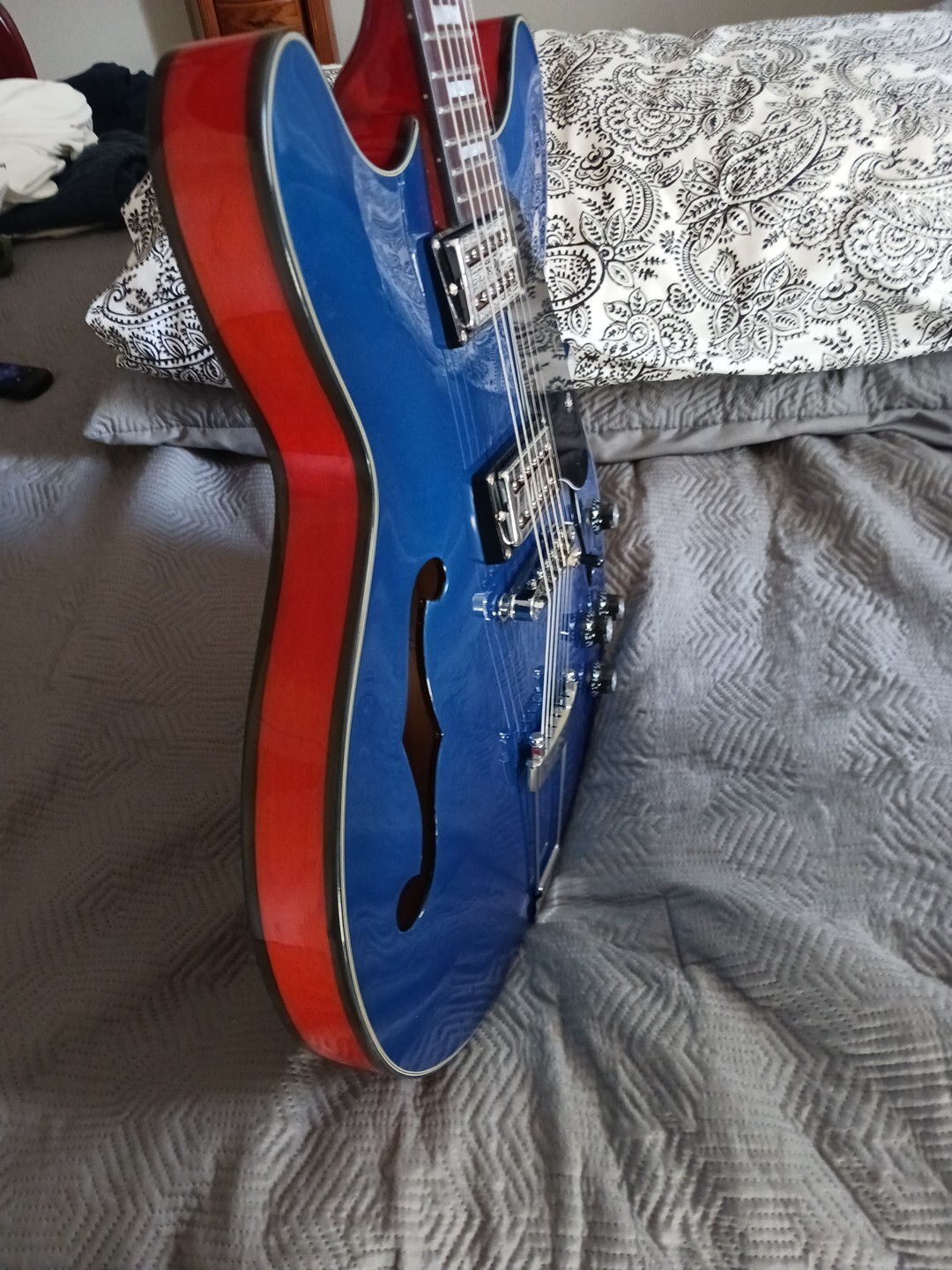 Grote Full Scale Electric Guitar SemiHollow Body Guitar Metal Finished