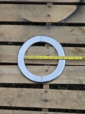 Two 6" IPS Chrome Split Pipe Spring Escutcheon Steel Flange Ring Wall Plate