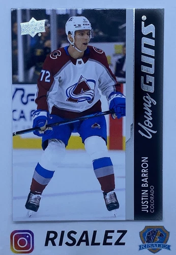 Justin Barron Young Guns 2021-22 Upper Deck Extended Series Rookie YG