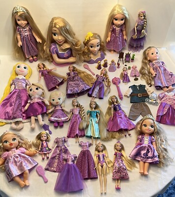 HUGE Disney Princess Mattel Tangled Rapunzel Barbie Doll Collection Lot  AMAZING