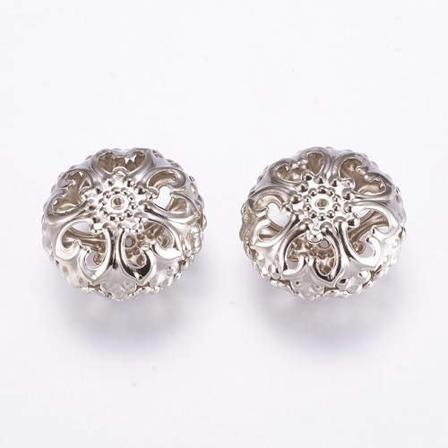 Filigree Iron Metal Beads Flat Round Hollow Loose Spacer Beading Craft 23x12.5mm eBay