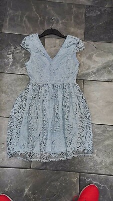 NWT H & M WOMENS DRESS LACE LINED LT BLUE 2 | eBay