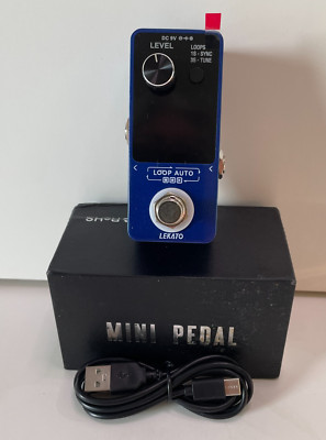 LEKATO Guitar Effect Pedal Looper Record 3 Slot 18 Mins Auto Loop BLUE