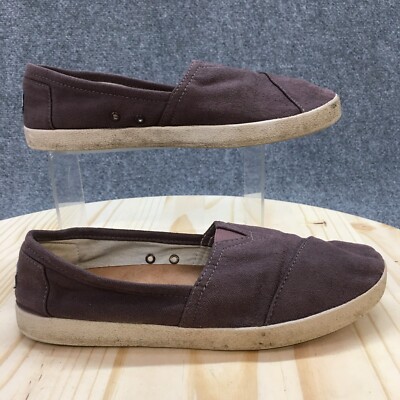 Toms Shoes Womens 9 Casual Slip On Flats Comfort 340815 Purple Fabric Low Top