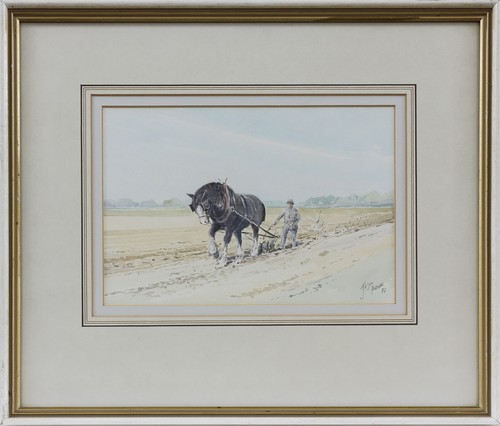 Watercolour by Jason Partner. Spring Ploughing - Picture 4 of 5