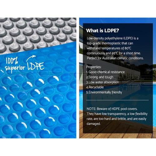 Aquabuddy Pool Cover 500 Micron Bubble Heat Solar Blanket Blue Silver 6.5x3m - Picture 7 of 11