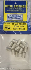 Builders In Scale Ho-Scale #5513 55 agl. Drum Detail Set