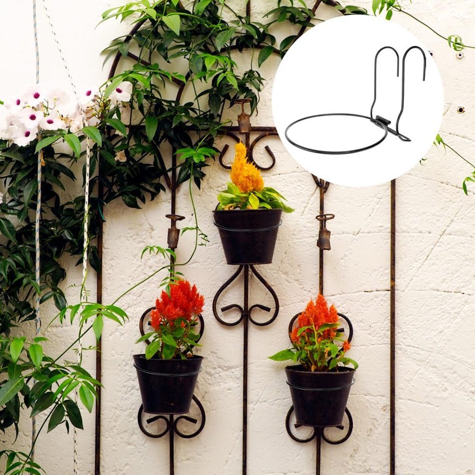 2 Pcs Flower Pot Hanger Iron Railing Holder Indoor Plant Pots eBay