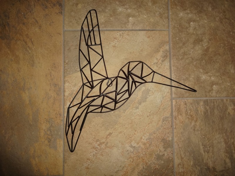 Flying Humming Bird Sculpture Wall/Hanging Decoration Black Metal Décor-Topiary?