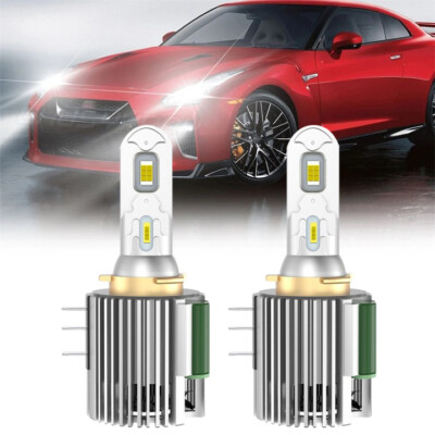 For VW Audi BMW Pair H15 LED Bulb 3570 CSP Car Headlight High Beam DRL Light USA