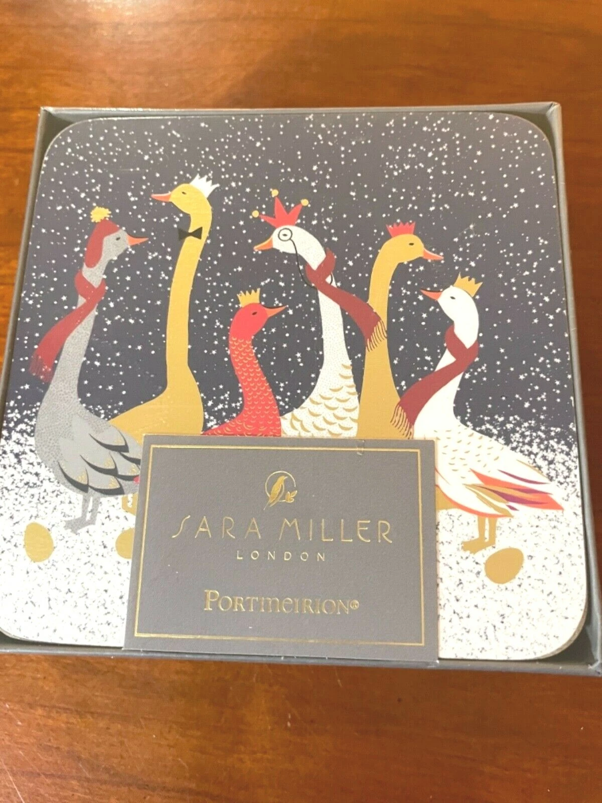 Spode Portmeirion Pimpernel Sara Miller Geese Coasters - Thumbnail 2