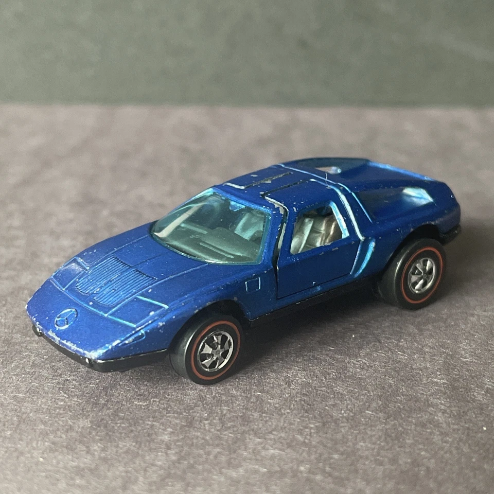 1970 Hot Wheels Redline Vintage Mercedes Benz C-111 Spectraflame - Blue - Image 2 of 4