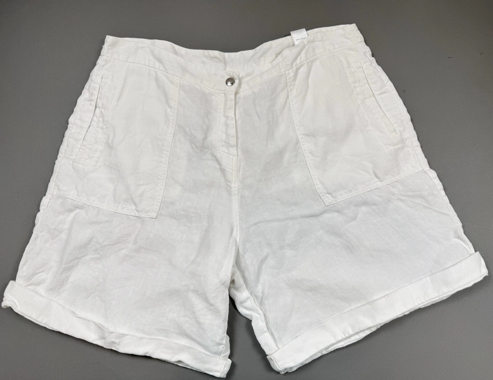 Poetry Linen Shorts Womens US 16 White 6.5 In Inseam