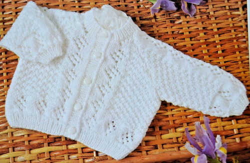 (119)Knitting Pattern - Baby's DK Cardigans & Matching Bobble Hat Sizes 12"- 20" - Picture 2 of 4