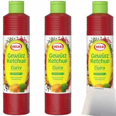 Hela Curry Gewürz Ketchup Delikat 3er Pack 3x800ml Flasche usy Block