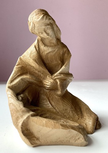 German Vintage Religious carved Resin Mother Mary Baby Jesus Figurine No Baby - Picture 4 of 9