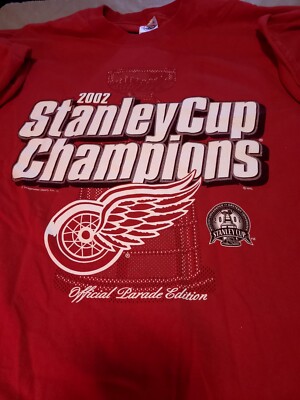 Vtg Detroit Redwings 2002 Stanley Cup Champions Official Parade Edition Size XL 