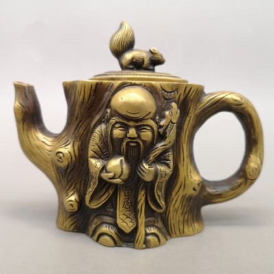 Pure copper longevity star copper pot, well crafted water kettle and wine pot