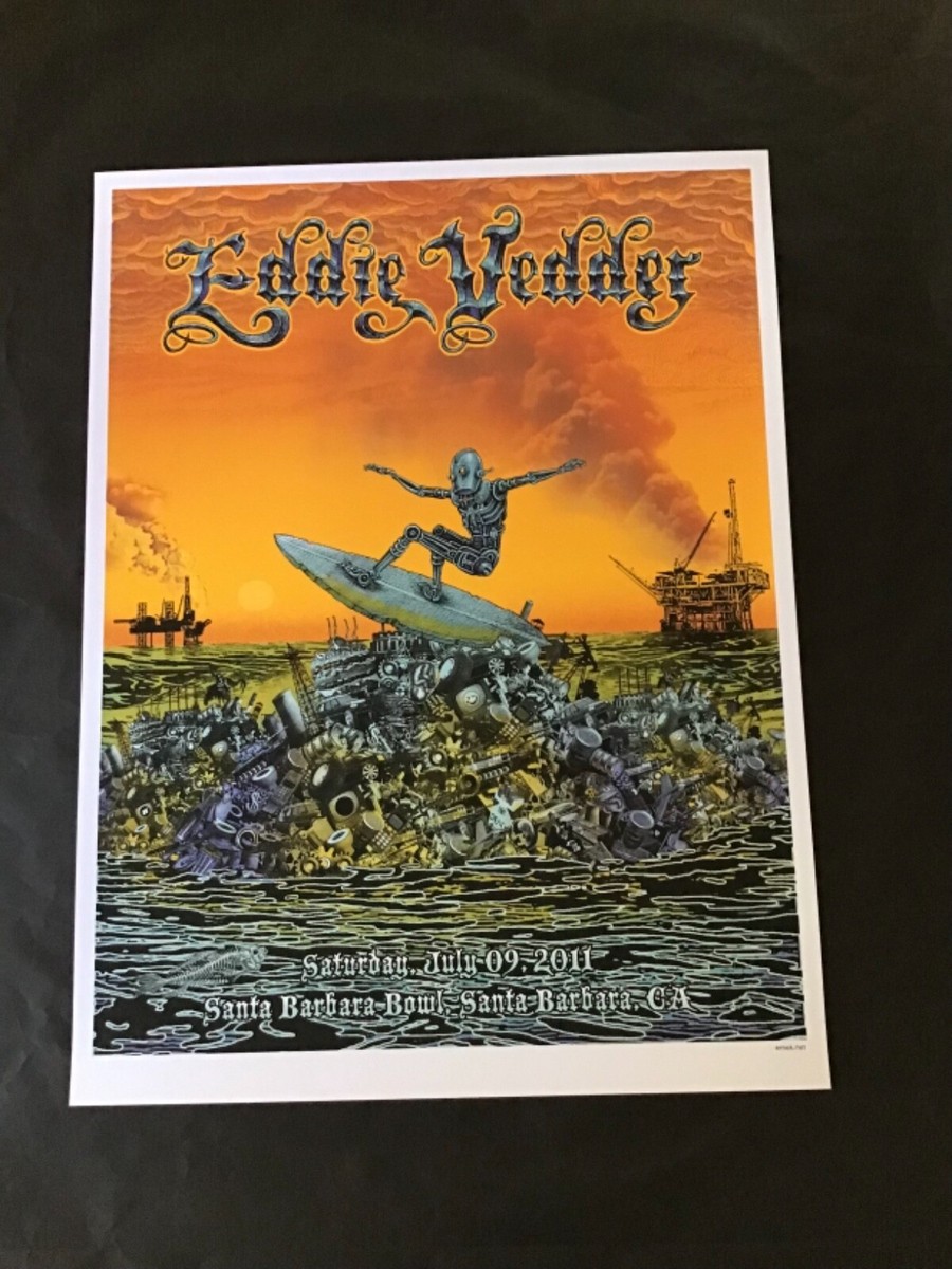 pearl jam emek poster 1996 ポスター Pearl Jam 1996 Concert Poster Charlotte, NC Emek S/N Framed