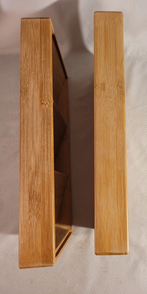 2 Seville Classics 3-Tier Bamboo Wood Spice Rack Cabinet Drawer Tray Organizer - Image 4 of 4