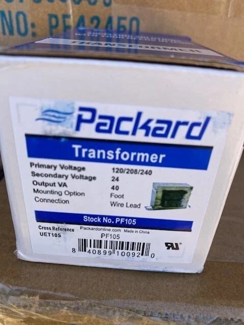 Packard PF105 24V Universal Multi-Tap Foot Mount Transformer 120/208-240 HVAC