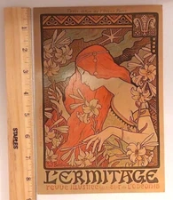 Vintage OversizedPostcard L'Ermitage by Paul Berthon 8.75 x 6