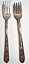 2-Wm Rogers Mfg Co-1941- PRISCILLA LADY Silverplated Salad Forks-Original Rogers