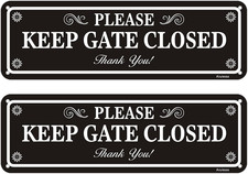 Rust Free Metal Gate Closed Sign, UV Protected, Weatherproof Dog Warning Sign -