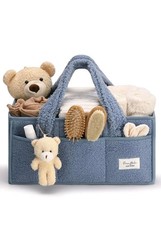 PeraBella Diaper Caddy Organizer Basket With Handle, Boy/Girl Baby Shower Gift