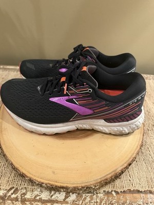 Brooks Adrenaline GTS 19 Women's Running Shoes - Black/Purple/Orange - Sz-11 2E