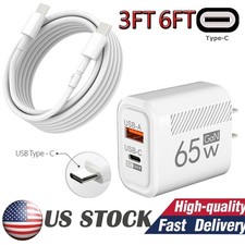 65W Super Fast Charging USB Type C Wall Charger For Samsung iPhone Android Phone