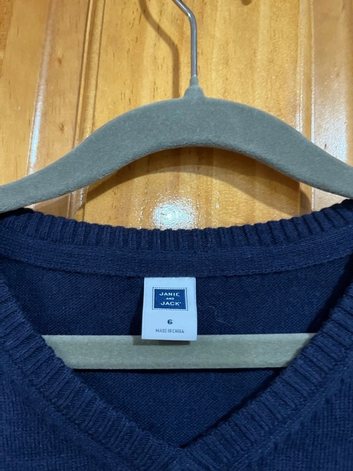 Little Kids Janie and Jack Blue, Red, and White Nautical Knit Pullover Sweater - Image 3 of 4